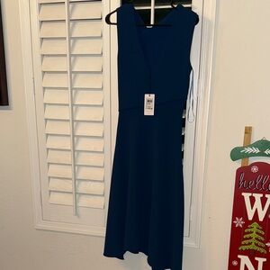 Chic Sleeveless Teal Midi Dress